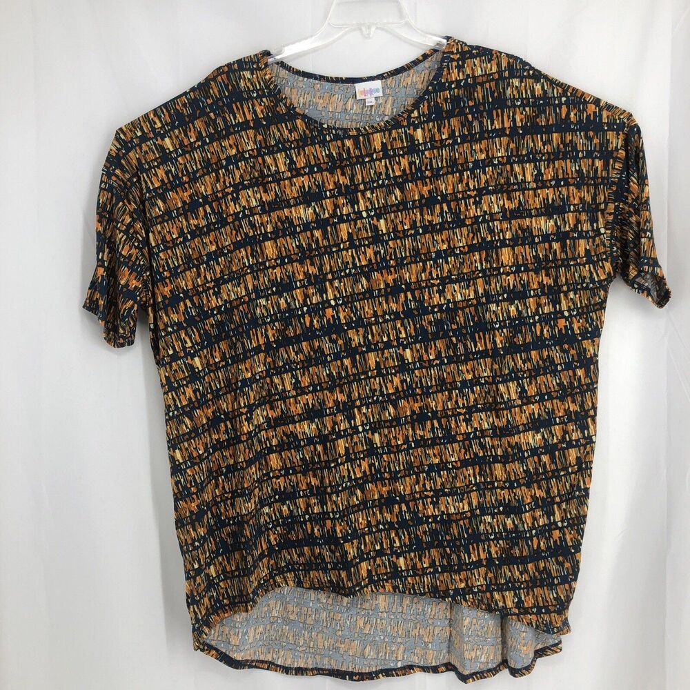 LuLaRoe Women's Classic T Size 3X Short Sleeve XS Blue & Orange Design